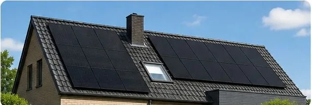 Zonnepanelen op een woonhuis geïnstalleerd door WATS Energy